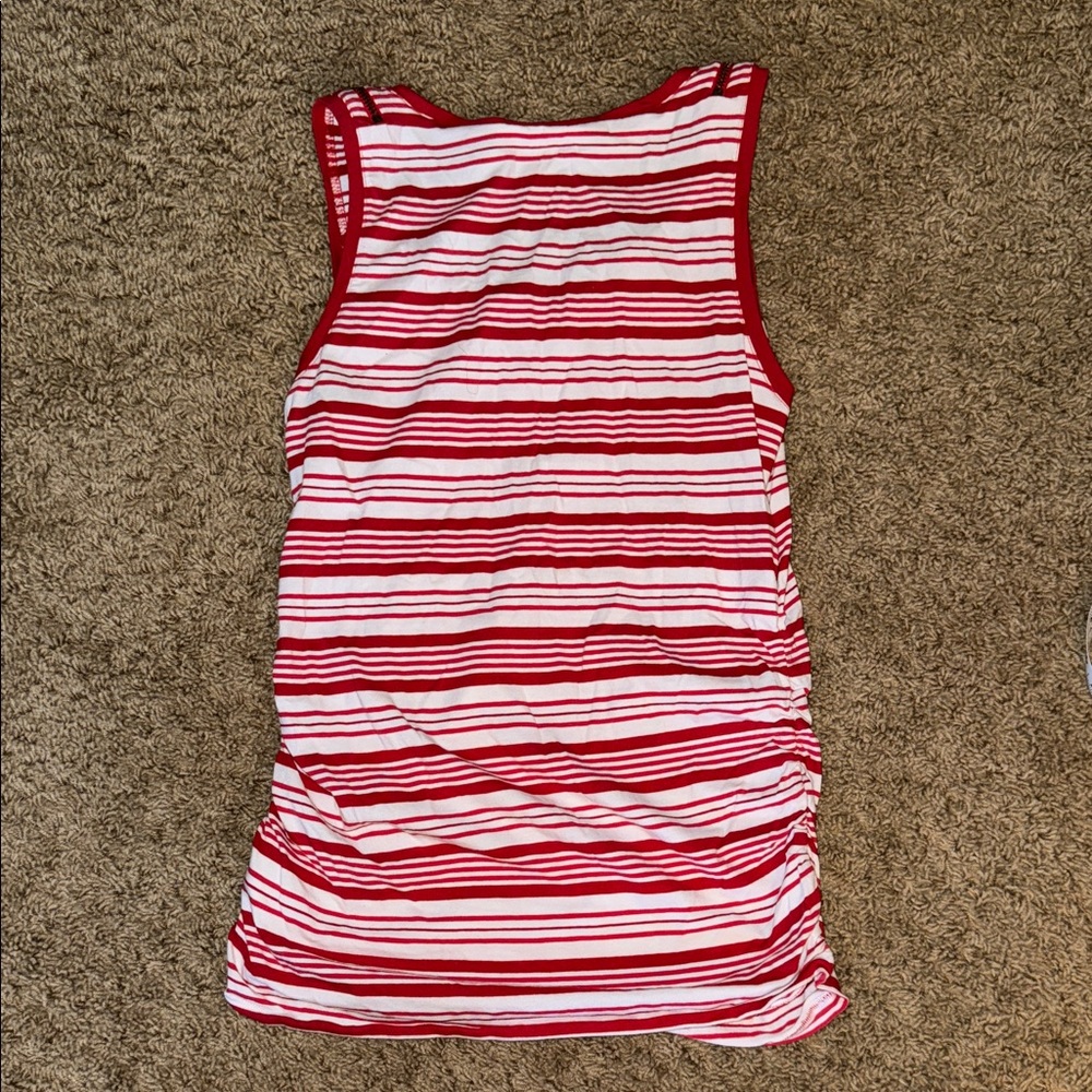 Michael Kors Red and White Striped Tank Top - Picture 4 of 4